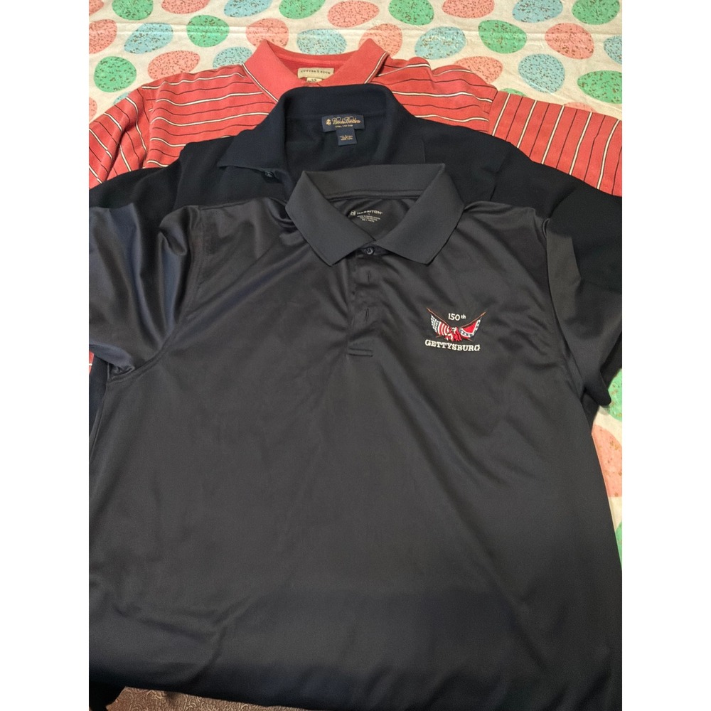 Mens Polo Shirt Bundle Brooks Brothers Cutter & Buck Harriton Size Large 3 Pack